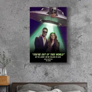Custom Photo UFO Abduction Couple Canvas | Funny Personalized Alien Valentine Anniversary Gift Wall Art 18 Custom Photo UFO Abduction Couple Canvas Funny Personalized Alien Valentine Anniversary Gift Wall Art