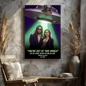 Custom Photo UFO Abduction Couple Canvas | Funny Personalized Alien Valentine Anniversary Gift Wall Art 12 Custom Photo UFO Abduction Couple Canvas Funny Personalized Alien Valentine Anniversary Gift Wall Art