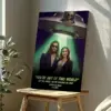 Custom Photo UFO Abduction Couple Canvas Funny Personalized Alien Valentine Anniversary Gift Wall Art