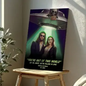 Custom Photo UFO Abduction Couple Canvas | Funny Personalized Alien Valentine Anniversary Gift Wall Art 13 Custom Photo UFO Abduction Couple Canvas Funny Personalized Alien Valentine Anniversary Gift Wall Art