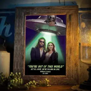 Custom Photo UFO Abduction Couple Poster | Funny Personalized Alien Valentine Anniversary Gift 20 Custom Photo UFO Abduction Couple Poster Funny Personalized Alien Valentine Anniversary Gift