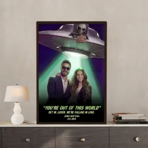 Custom Photo UFO Abduction Couple Poster | Funny Personalized Alien Valentine Anniversary Gift 13 Custom Photo UFO Abduction Couple Poster Funny Personalized Alien Valentine Anniversary Gift