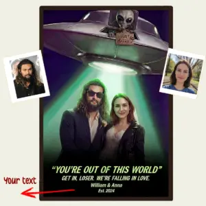 Custom Photo UFO Abduction Couple Poster | Funny Personalized Alien Valentine Anniversary Gift 16 Custom Photo UFO Abduction Couple Poster Funny Personalized Alien Valentine Anniversary Gift