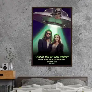 Custom Photo UFO Abduction Couple Poster | Funny Personalized Alien Valentine Anniversary Gift 17 Custom Photo UFO Abduction Couple Poster Funny Personalized Alien Valentine Anniversary Gift
