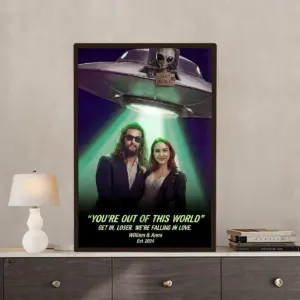 Custom Photo UFO Abduction Couple Poster | Funny Personalized Alien Valentine Anniversary Gift 18 Custom Photo UFO Abduction Couple Poster Funny Personalized Alien Valentine Anniversary Gift