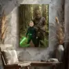 Custom Star Wars Portrait for Boy with Bigfoot Canvas Funny Personalized Gift for Son