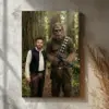 Custom Star Wars Portrait for Dad with Bigfoot Canvas Funny Valentines Day Gift for Husband