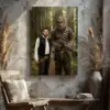 Custom Star Wars Portrait for Dad with Bigfoot Canvas Funny Valentines Day Gift for Husband