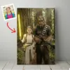 Custom Star Wars Portrait for Girl with Bigfoot Canvas Funny Personalized Gift for Daughter
