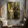 Custom Star Wars Portrait for Girl with Bigfoot Canvas Funny Personalized Gift for Daughter