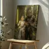 Custom Star Wars Portrait for Girl with Bigfoot Canvas Funny Personalized Gift for Daughter