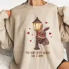 Cute Mothman Lamp Shirt Kawaii You Light Up My World Funny Cryptid Valentine Tee