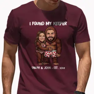 Funny Custom Face Bigfoot Couple Valentine Shirt Personalized Text Photo Sasquatch Anniversary