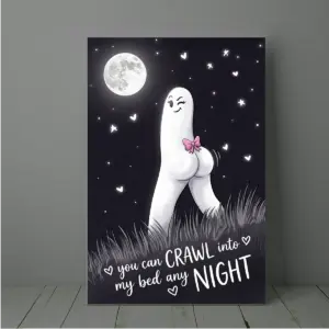 Funny Fresno Nightcrawler Valentine Canvas Crawl Into My Bed Naughty Cryptid Gag Gift For Him