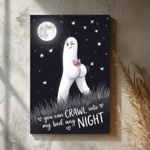 Funny Fresno Nightcrawler Valentine Canvas Crawl Into My Bed Naughty Cryptid Gag Gift For Him