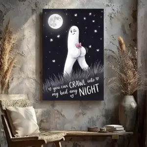 Funny Fresno Nightcrawler Valentine Canvas Crawl Into My Bed Naughty Cryptid Gag Gift For Him