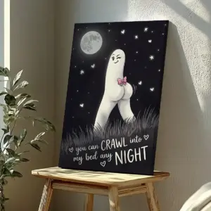 Funny Fresno Nightcrawler Valentine Canvas Crawl Into My Bed Naughty Cryptid Gag Gift For Him