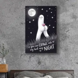 Funny Fresno Nightcrawler Valentine Canvas Crawl Into My Bed Naughty Cryptid Gag Gift For Him