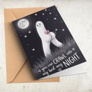 Funny Thicc Fresno Nightcrawler Valentine Card | 'Crawl Into My Bed' Sexy Cryptid Greeting Card 6 Funny Thicc Fresno Nightcrawler Valentine Card Crawl Into My Bed Sexy Cryptid Greeting Card