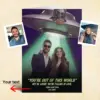 Personalized Alien Abduction Wedding Card Funny Custom Photo UFO Valentine Anniversary Greeting Card