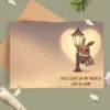 Kawaii Mothman Lamp Card You Light Up My World Funny Cryptid Valentine Greeting
