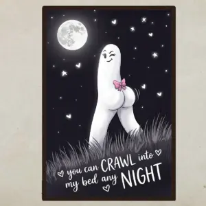 Naughty Fresno Nightcrawler Valentine Poster Crawl Into My Bed Sexy Cryptid Walking Pants Wall Decor