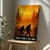 Personalized Bigfoot Couple Canvas Custom Name Camping Sasquatch Valentine Anniversary Gift