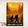 Personalized Bigfoot Couple Card Custom Name Camping Sasquatch Valentine Anniversary
