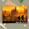 Personalized Bigfoot Couple Card Custom Name Camping Sasquatch Valentine Anniversary