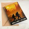 Personalized Bigfoot Couple Card Custom Name Camping Sasquatch Valentine Anniversary