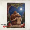 Personalized Bigfoot Couple Valentine Card Romantic Van Gogh Sasquatch Anniversary Greeting Card