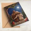 Personalized Bigfoot Couple Valentine Card Romantic Van Gogh Sasquatch Anniversary Greeting Card
