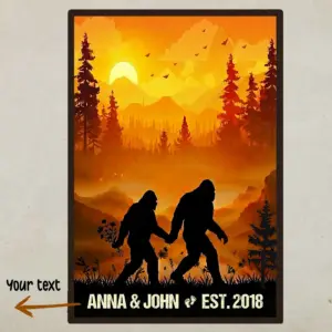 Personalized Camping Partners Bigfoot Shirt Retro Hiking Sasquatch Couple Valentine Gift