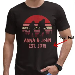Personalized Camping Partners Bigfoot Shirt Retro Hiking Sasquatch Couple Valentine Gift