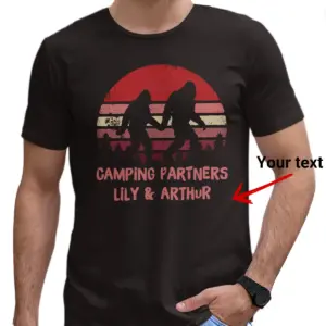 Personalized Camping Partners Bigfoot Shirt Retro Hiking Sasquatch Couple Valentine Gift
