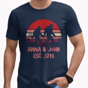 Personalized Camping Partners Bigfoot Shirt Retro Hiking Sasquatch Couple Valentine Gift