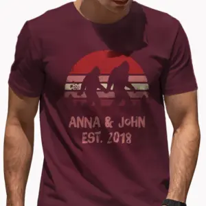 Personalized Camping Partners Bigfoot Shirt Retro Hiking Sasquatch Couple Valentine Gift