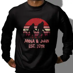 Personalized Camping Partners Bigfoot Shirt Retro Hiking Sasquatch Couple Valentine Gift
