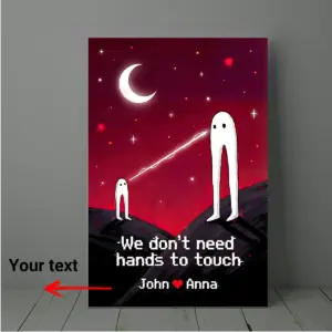 Personalized Fresno Nightcrawler Couple Canvas Funny Custom Name Cryptid Valentine Wall Decor