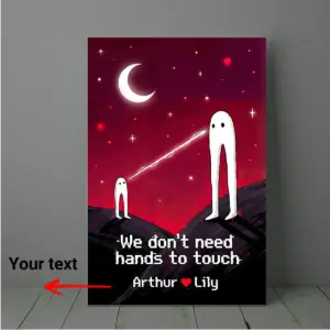 Personalized Fresno Nightcrawler Couple Canvas Funny Custom Name Cryptid Valentine Wall Decor