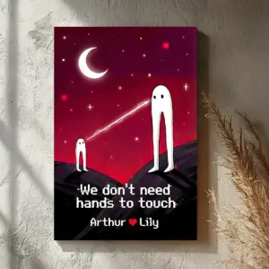 Personalized Fresno Nightcrawler Couple Canvas Funny Custom Name Cryptid Valentine Wall Decor
