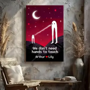 Personalized Fresno Nightcrawler Couple Canvas Funny Custom Name Cryptid Valentine Wall Decor