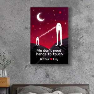 Personalized Fresno Nightcrawler Couple Canvas Funny Custom Name Cryptid Valentine Wall Decor