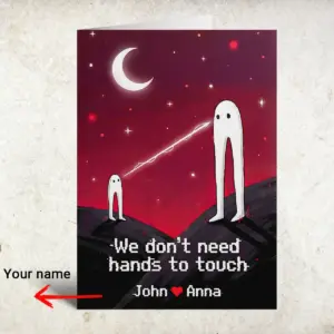 Personalized Fresno Nightcrawler Valentine Card Funny Custom Name Couple Cryptid Greeting Card