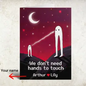 Personalized Fresno Nightcrawler Valentine Card Funny Custom Name Couple Cryptid Greeting Card