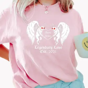 Personalized Mothman Couple Shirt Gothic Custom Cryptid Valentine Anniversary Gift Dark Aesthetic
