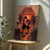 Personalized Nessie Couple Canvas Retro Tropical Sunset Loch Ness Monster Valentine Anniversary Art