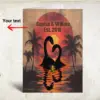 Personalized Nessie Couple Card Retro Tropical Sunset Loch Ness Monster Valentine Greeting Card