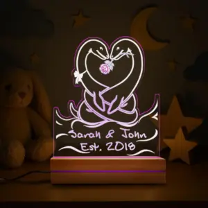 Personalized Nessie Couple Night Light | Custom Name Loch Ness Monster 3D Lamp Valentine Anniversary Gift 10 Personalized Nessie Couple Night Light Custom Name Loch Ness Monster LED 3D Lamp Valentine
