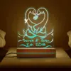 Personalized Nessie Couple Night Light | Custom Name Loch Ness Monster 3D Lamp Valentine Anniversary Gift 11 Personalized Nessie Couple Night Light Custom Name Loch Ness Monster LED 3D Lamp Valentine